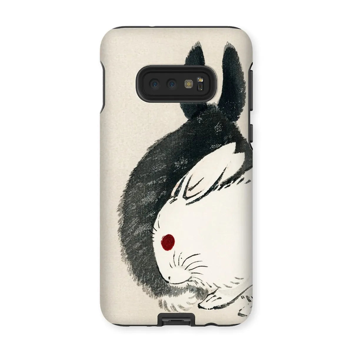 Rabbits - Black And White Meiji Art Phone Case - Kōno Bairei - Samsung Galaxy S10e / Matte - Mobile Phone Cases