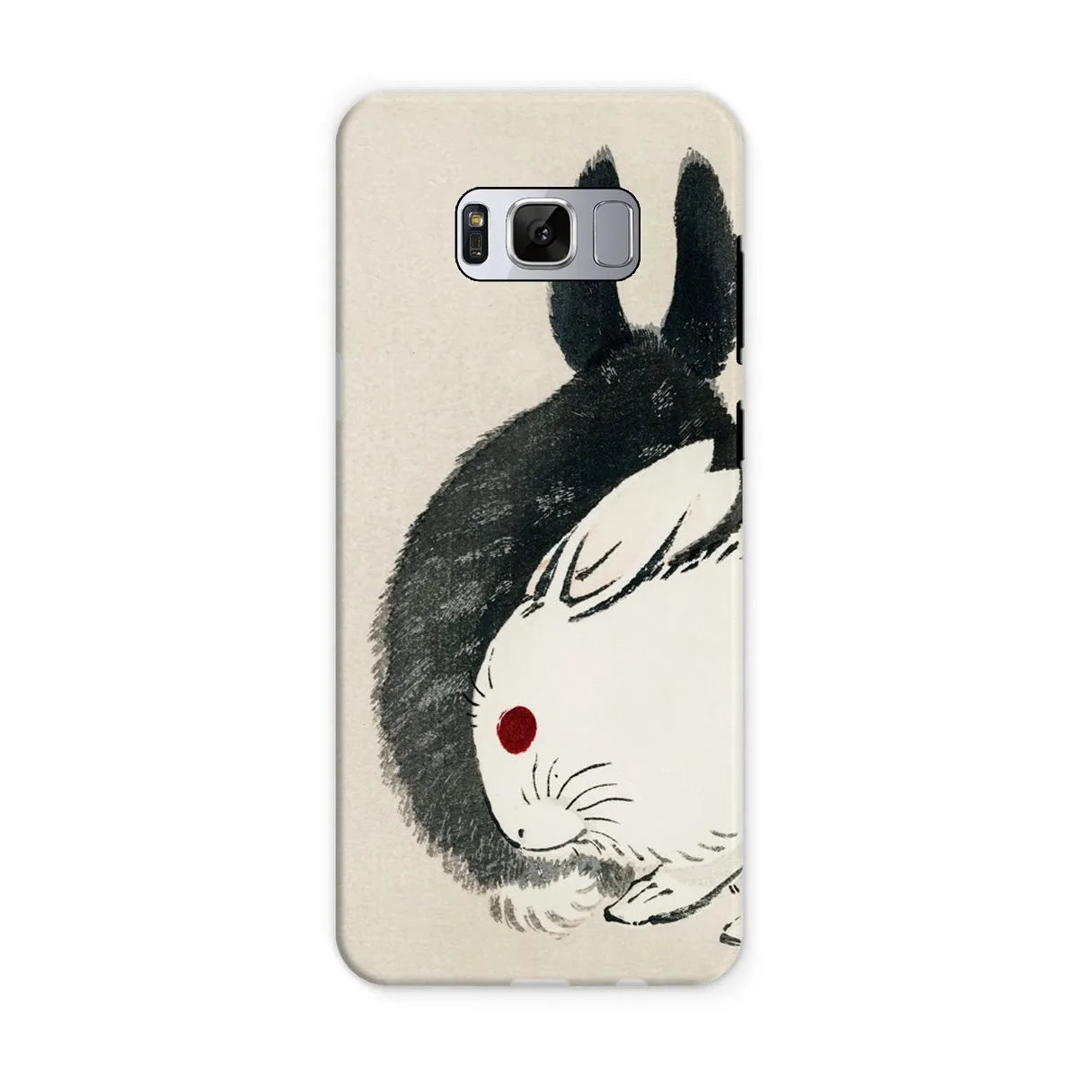 Rabbits - Black And White Meiji Art Phone Case - Kōno Bairei - Samsung Galaxy S8 / Matte - Mobile Phone Cases