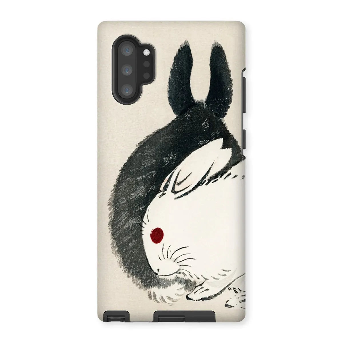 Rabbits - Black And White Meiji Art Phone Case - Kōno Bairei - Samsung Galaxy Note 10p / Matte - Mobile Phone Cases