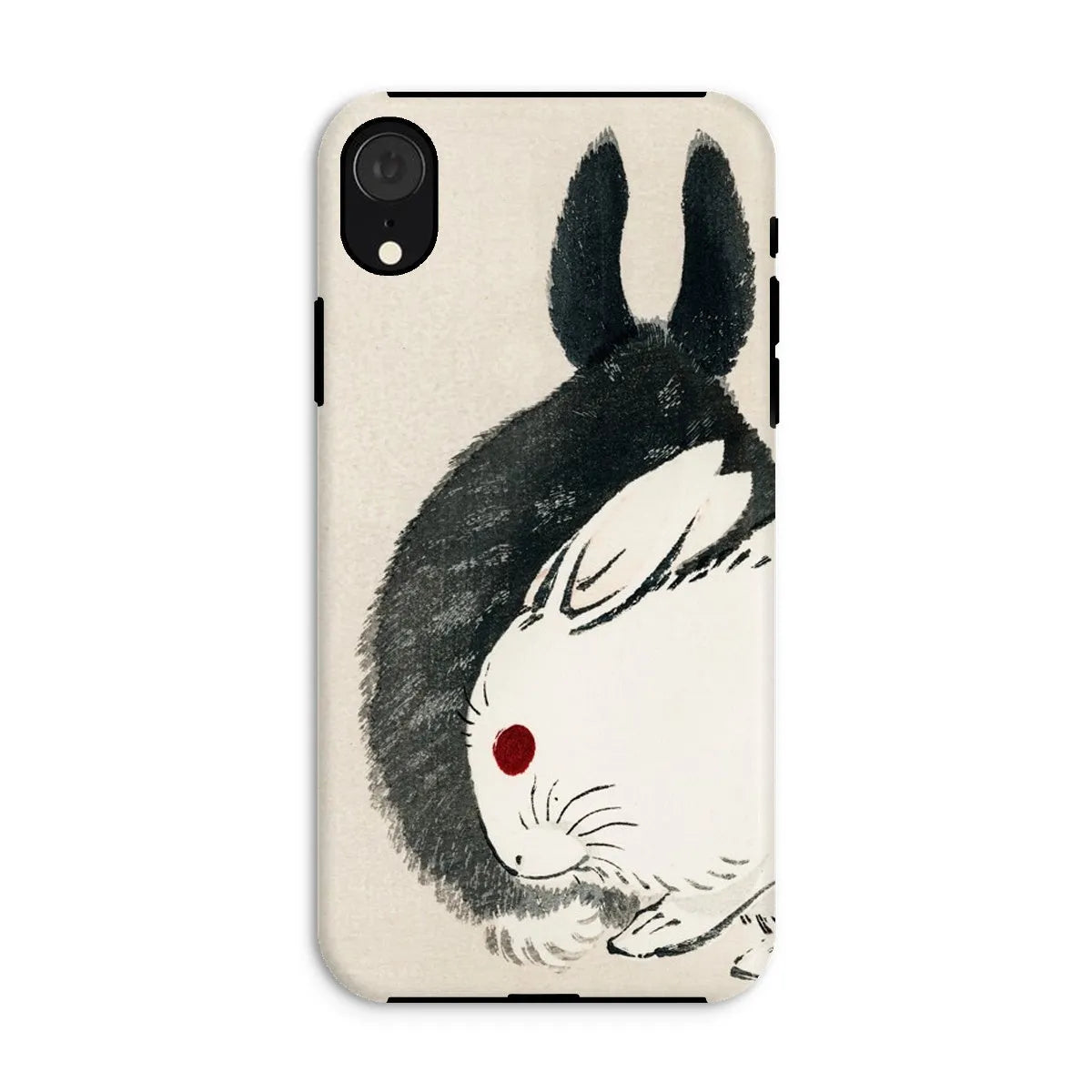 Rabbits - Black And White Meiji Art Phone Case - Kōno Bairei - Iphone Xr / Matte - Mobile Phone Cases - Aesthetic Art
