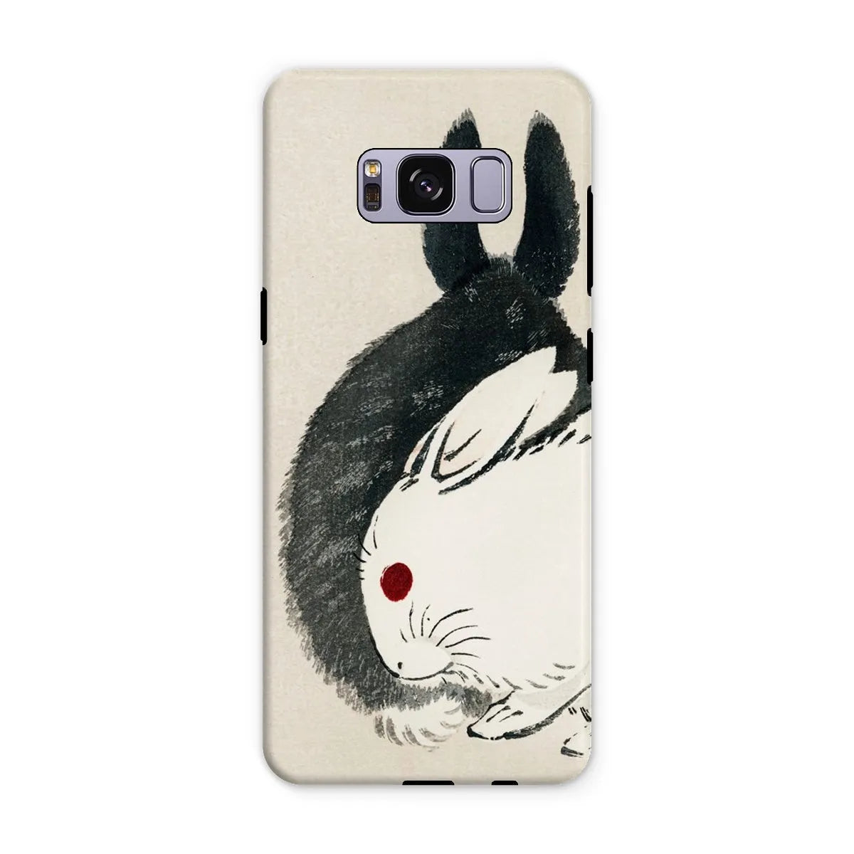 Rabbits - Black And White Meiji Art Phone Case - Kōno Bairei - Samsung Galaxy S8 Plus / Matte - Mobile Phone Cases