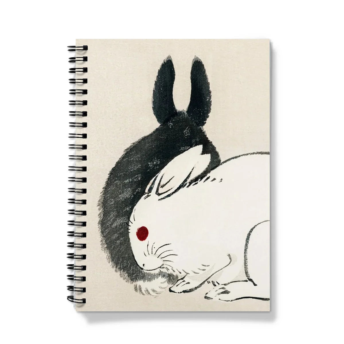 Rabbits - Kōno Bairei Black and White Notebook Notebooks & Notepads