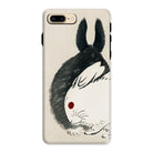 Rabbits Kōno Bairei Meiji Era Iphone Case, 8 Plus / Matte, Stylized Black White Rabbit Red Eye Phone Case
