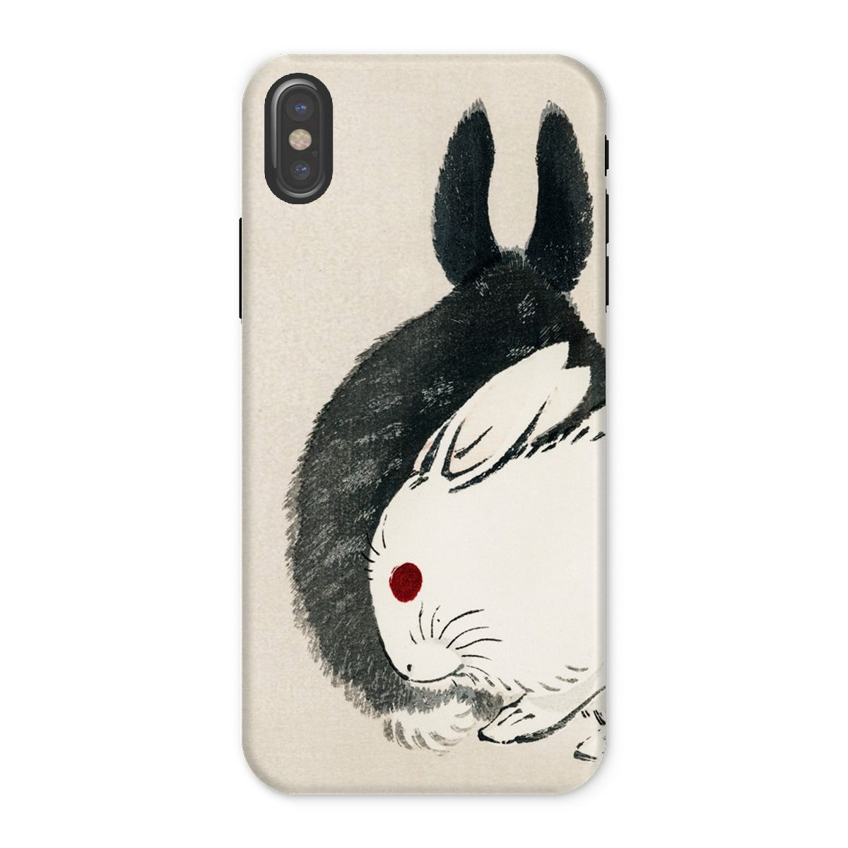 Rabbits Kōno Bairei Meiji Era Iphone Case, x / Matte, Phone Case Artistic Black White Rabbit Design Red