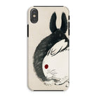 Rabbits Kōno Bairei Meiji Era Iphone Case, Xs / Matte, Phone Case Yin Yang Inspired Illustration Two Rabbits Black