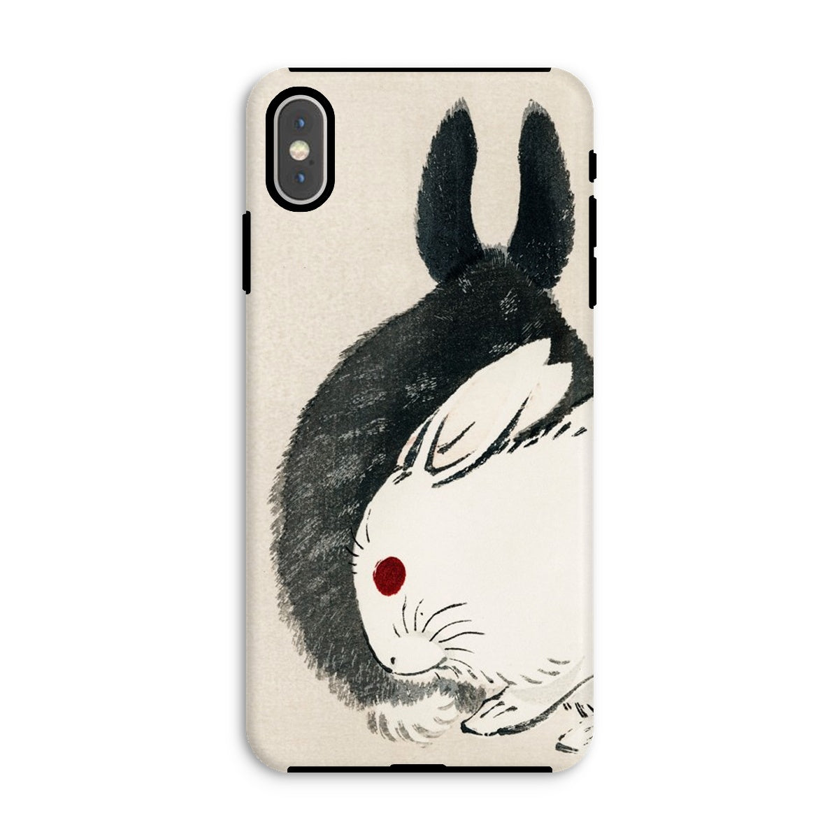 Rabbits Kōno Bairei Meiji Era Iphone Case, Xs Max / Matte, Phone Case Stylized Black White Rabbit Red Eye