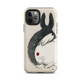 Rabbits - Kono Bairei Meiji Era Phone Case Iphone Case Yin-yang Rabbit Design Kono Bairei’s Black, White Rabbits Iphone, Bridging Meiji-era