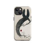 Rabbits - Kono Bairei Meiji Era Phone Case Phone Case Rabbit Design Kono Bairei’s Black, White Rabbits Iphone, Bridging Meiji-era