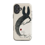 Rabbits - Kono Bairei Meiji Era Phone Case Phone Case Rabbit Design Kono Bairei’s Black, White Rabbits Iphone, Bridging Meiji-era