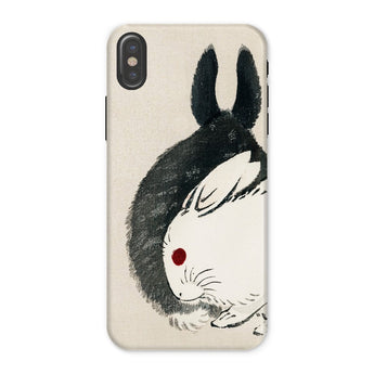 Rabbits - Kono Bairei Meiji Era Phone Case Phone Case Artistic Black White Rabbit Design Red Kono Bairei’s Black, Rabbits Iphone, Bridging