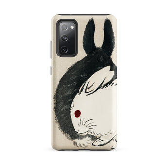 Rabbits - Kono Bairei Meiji Era Phone Case Black White Ink-style Illustrated Phone Case Rabbit Red Kono Bairei’s Black, Rabbits Iphone,