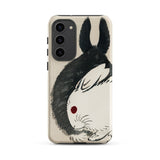 Rabbits - Kono Bairei Meiji Era Phone Case Black White Ink-style Illustrated Rabbit Phone Case Red Kono Bairei’s Black, Rabbits Iphone,