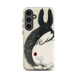 Rabbits - Kono Bairei Meiji Era Phone Case Black White Ink-style Rabbit Illustration Adorns Sleek Off-white Kono Bairei’s Black, Rabbits