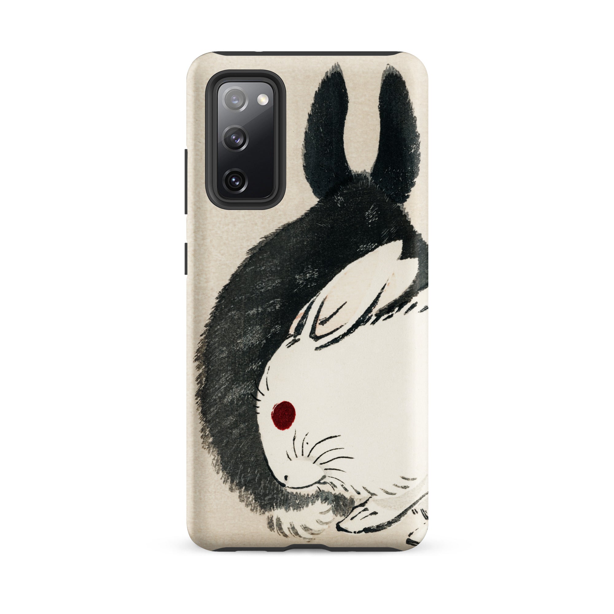 Rabbits Kōno Bairei Meiji Era Samsung Case, Galaxy S20 Fe / Matte, Phone Case Illustration Black White Rabbit