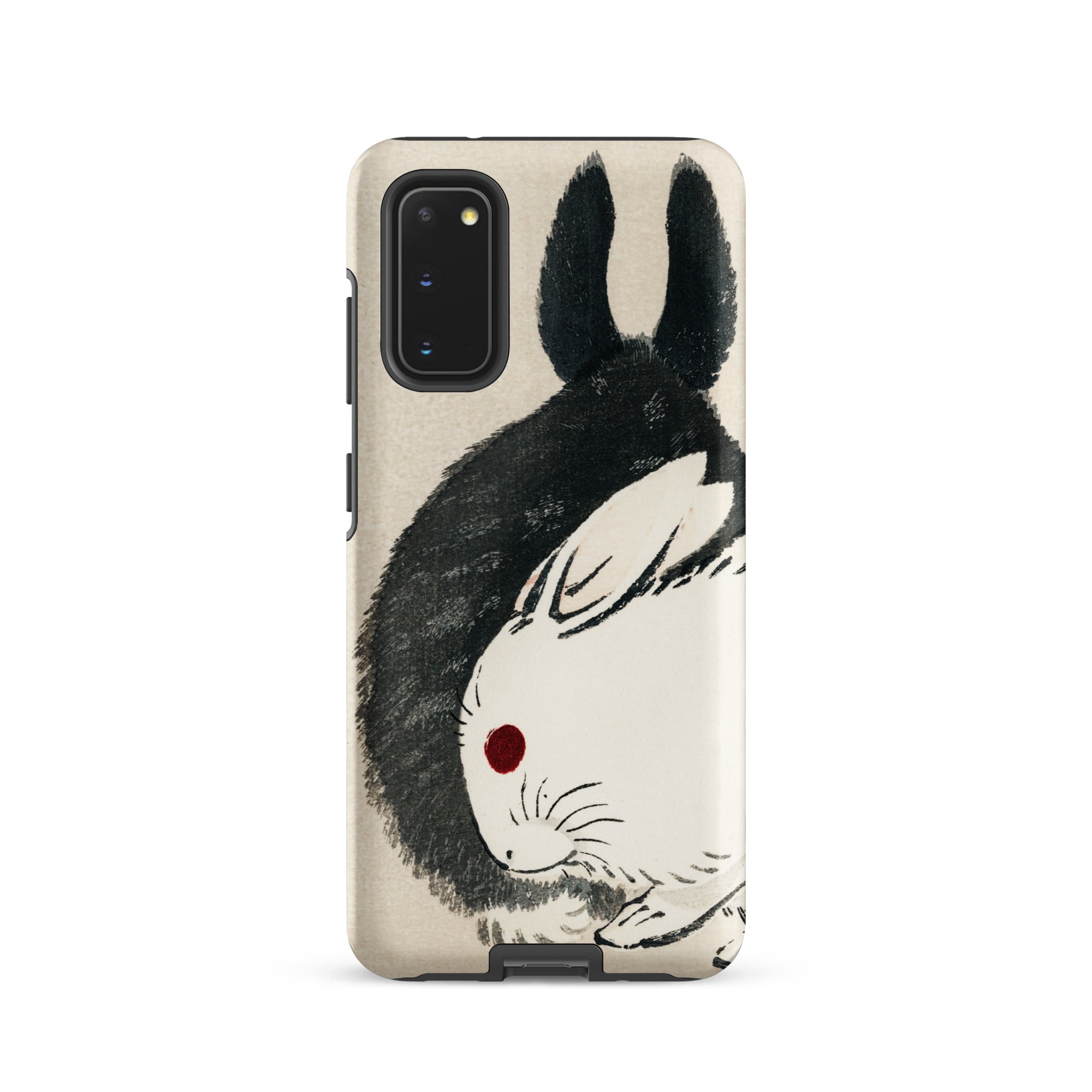 Rabbits Kōno Bairei Meiji Era Samsung Case, Galaxy S20 / Matte, Smartphone Case Black White Rabbit Yin Yang Design