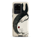 Rabbits Kōno Bairei Meiji Era Samsung Case, Galaxy S20 Ultra / Matte, Phone Case Illustration Two Rabbits Black White Arranged