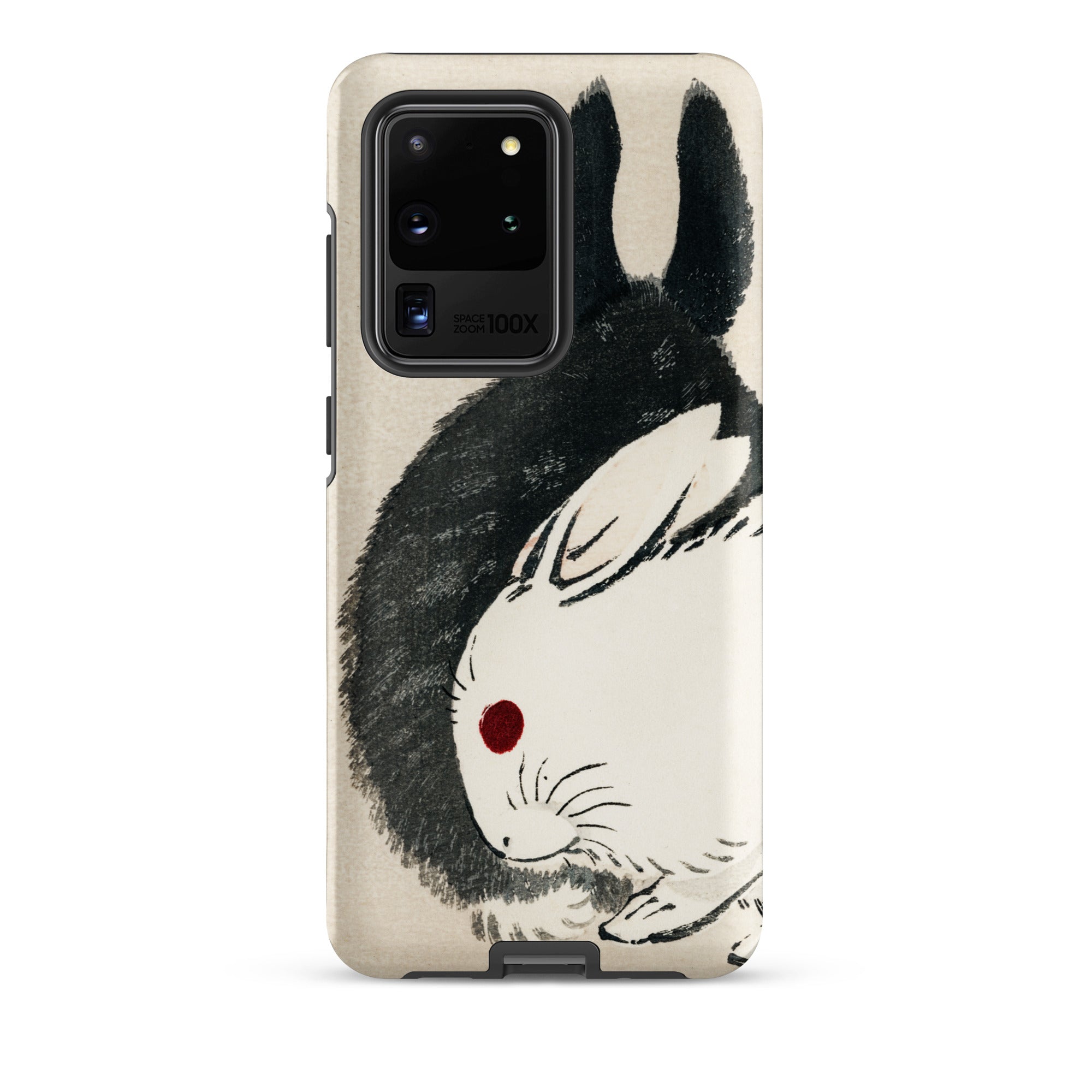 Rabbits Kōno Bairei Meiji Era Samsung Case, Galaxy S20 Ultra / Matte, Phone Case Illustration Two Rabbits Black White Arranged