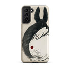 Rabbits Kōno Bairei Meiji Era Samsung Case, Galaxy S21 Plus / Matte, Phone Case Black White Rabbit Illustration