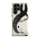 Rabbits Kōno Bairei Meiji Era Samsung Case, Galaxy S22 Ultra / Matte, Smartphone Case Illustration Black White Rabbit