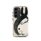 Rabbits - Kōno Bairei Meiji Era Samsung Case, Galaxy S23 / Matte, Smartphone Case Black White Rabbit Design