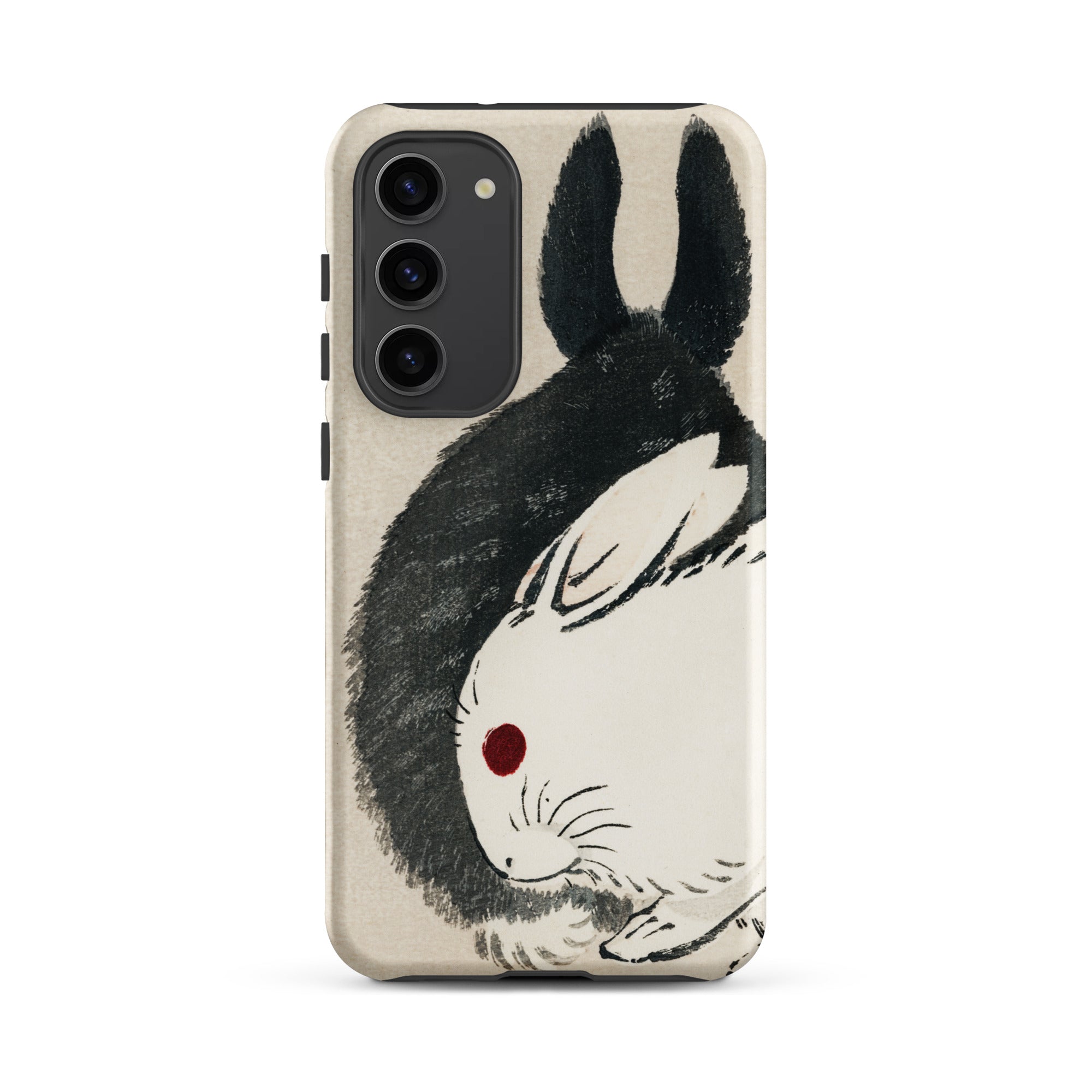 Rabbits Kōno Bairei Meiji Era Samsung Case, Galaxy S23 Plus / Matte, Phone Case Black White Rabbit Design