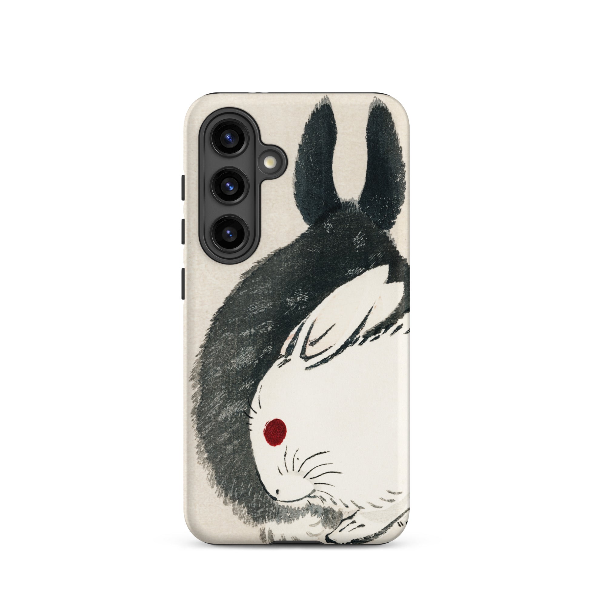 Rabbits Kōno Bairei Meiji Era Samsung Case, Galaxy S24 / Matte, Phone Case Black White Rabbit Design