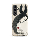 Rabbits Kōno Bairei Meiji Era Samsung Case, Galaxy S24 Plus / Matte, Phone Case Stylized Black White Rabbit Design