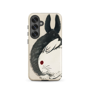 Rabbits - Kōno Bairei Meiji Era Samsung Case, Galaxy S25 / Matte, Smartphone Case Black White Rabbit Design