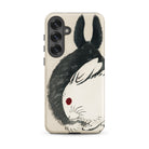 Rabbits Kōno Bairei Meiji Era Samsung Case, Galaxy S25 Plus / Matte, Smartphone Case Black White Rabbit Design