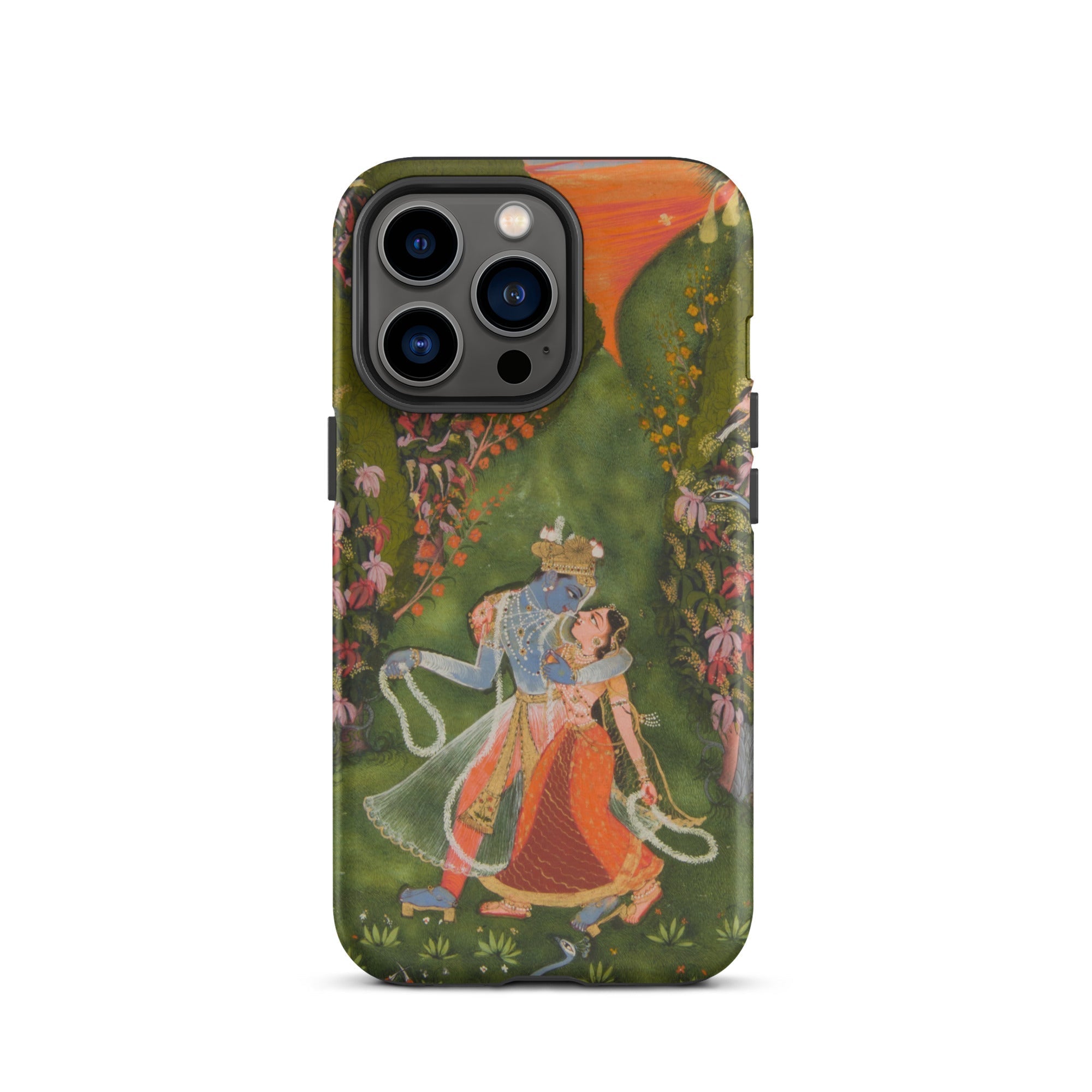 Radha & Krishna in a Flowering Grove Iphone Case, 13 Pro / Matte, Radha Krishna Phone Case