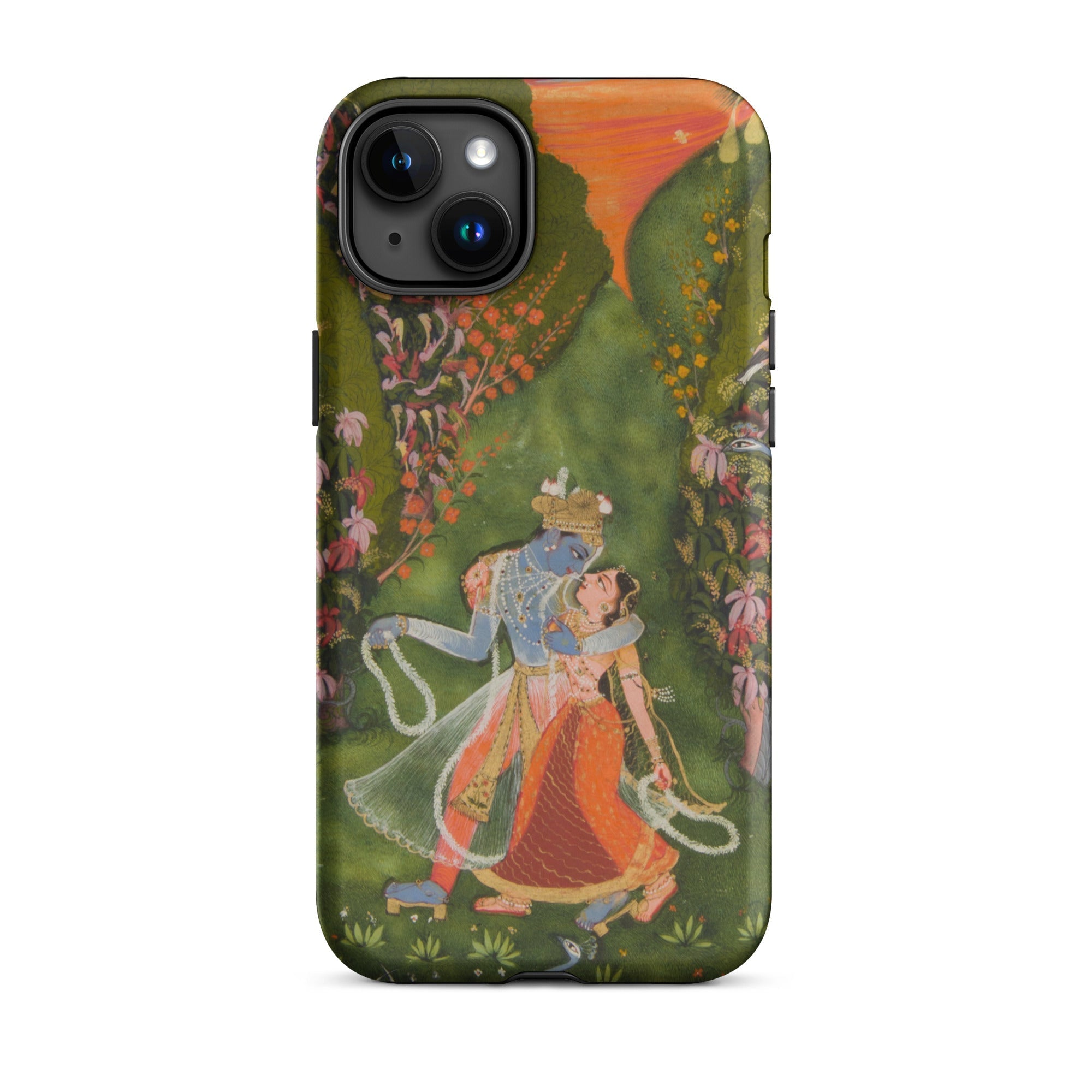 Radha & Krishna in a Flowering Grove Iphone Case, 15 Plus / Matte, Phone Case Painted Design