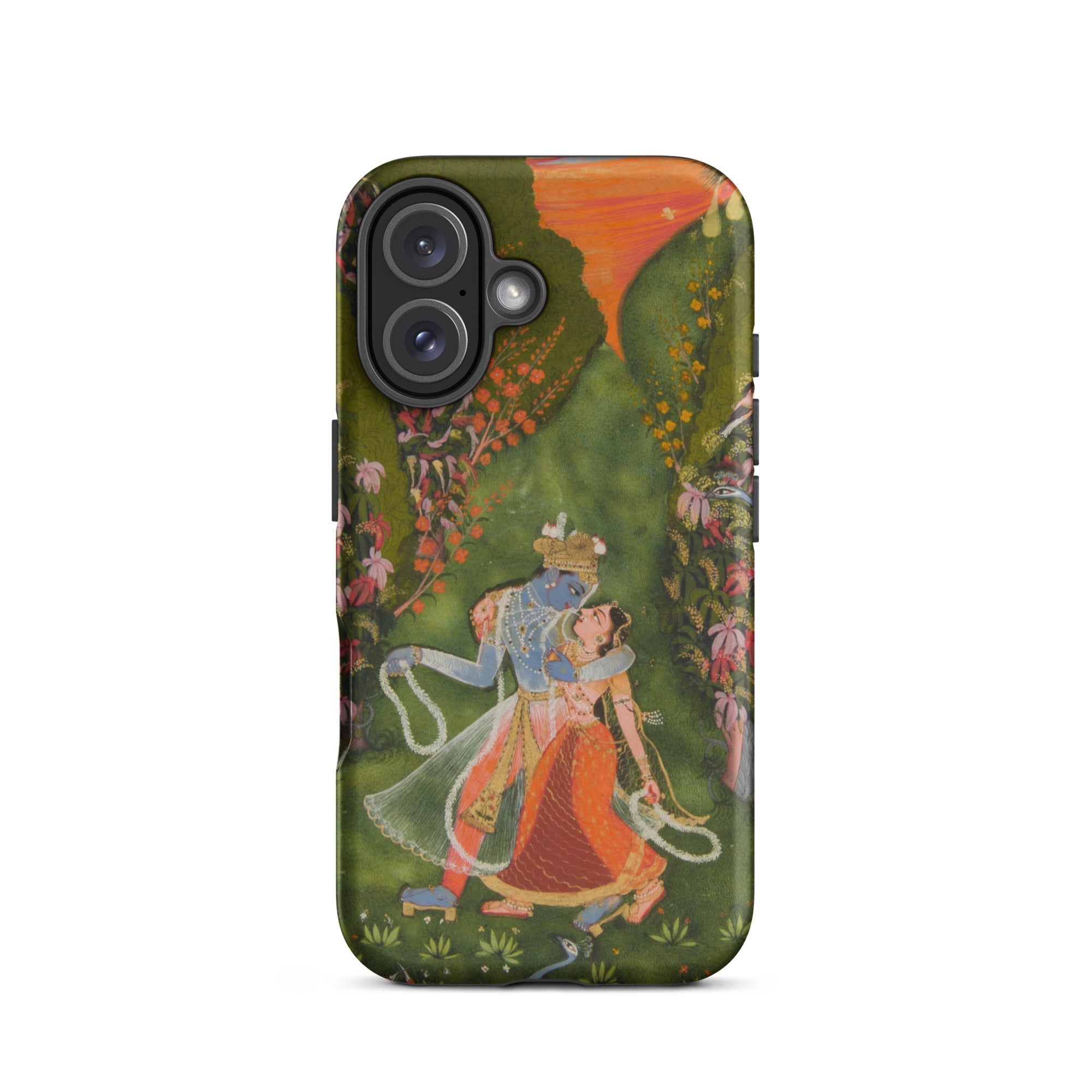 Radha & Krishna in a Flowering Grove Iphone Case, 16 / Matte, Phone Case Radha Krishna Design