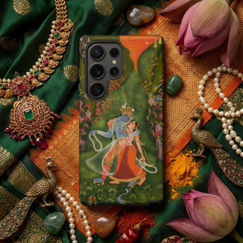 Radha & Krishna in a Flowering Grove Phone Case, Mobile Cases, Toby Leon