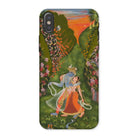 Radha & Krishna in a Flowering Grove Iphone Case, x / Matte, Phone Case Painting Krishna Radha