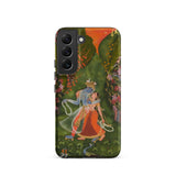 Radha & Krishna in a Flowering Grove Phone Case Samsung Galaxy S22 / Matte Vibrant Intricately Illustrated Phone Case Traditional Indian