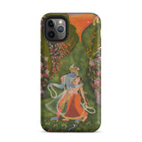 Radha & Krishna in a Flowering Grove Phone Case Iphone 11 Pro Max / Matte Phone Case Radha Krishna Art Twilight Hush, Rajasthani Grove,