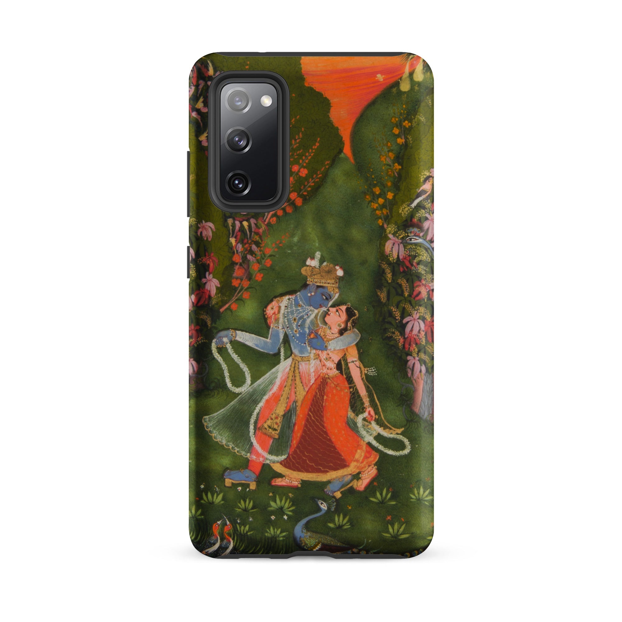 Radha & Krishna in a Flowering Grove Samsung Case, Galaxy S20 Fe / Matte, Phone Case Indian Painting Krishna Radha