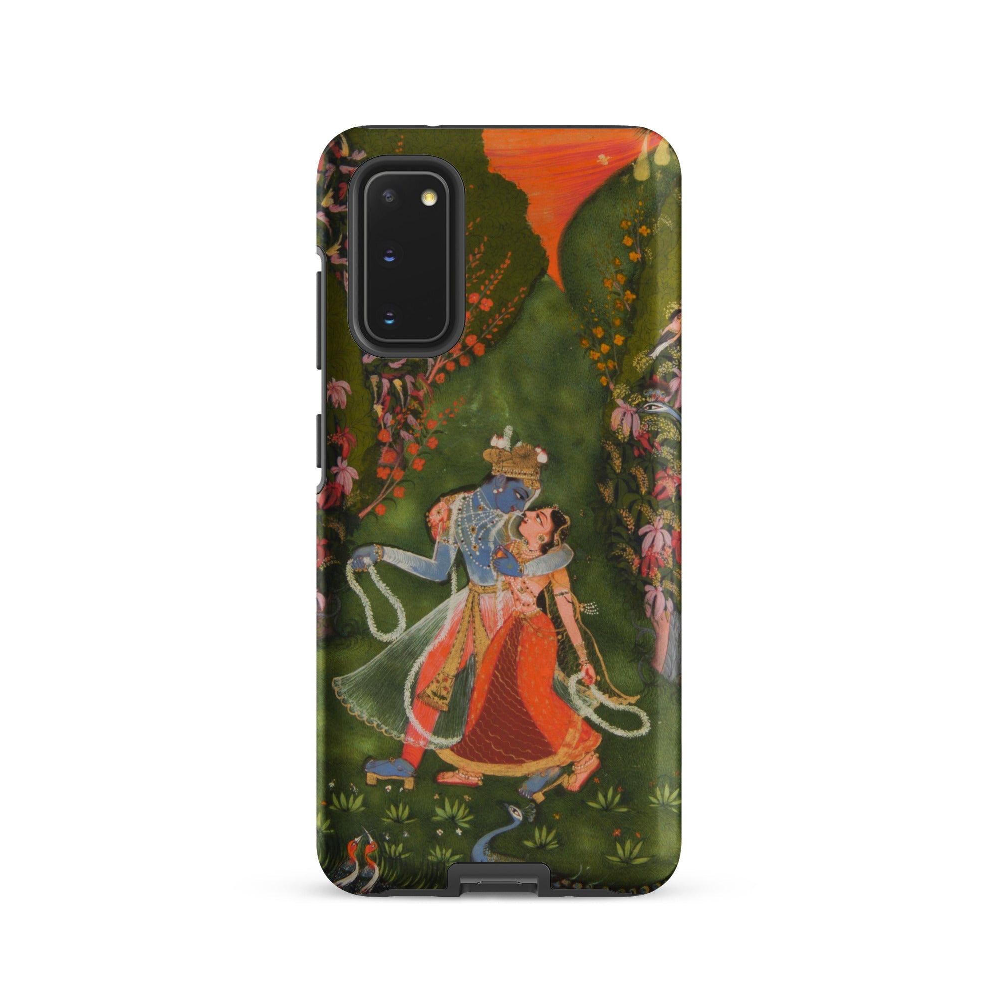Radha & Krishna in a Flowering Grove Samsung Case, Galaxy S20 / Matte, Smartphone Case Traditional Indian Painting Radha Krishna Garden