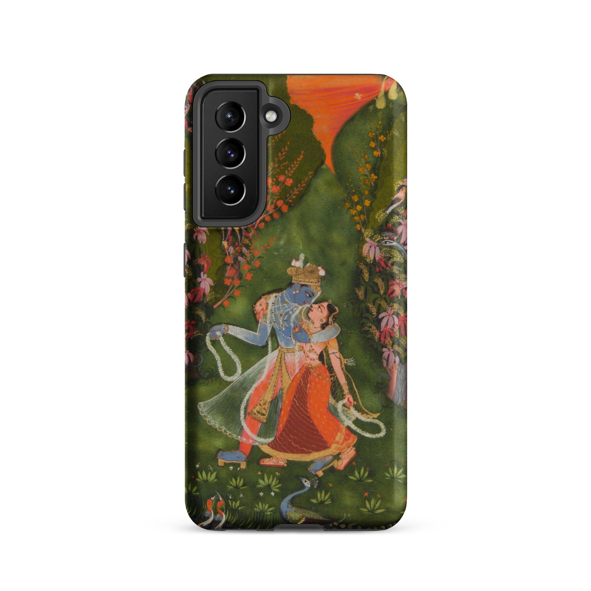 Radha & Krishna in a Flowering Grove Samsung Case, Galaxy S21 / Matte, Smartphone Case Traditional Indian Painting Radha Krishna
