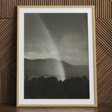 Rainbow - Alfred Stieglitz Black and White Art Print / Canvas Framed Black-and-white Photograph Rainbow Mountains Trees Encased Light