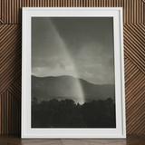 Rainbow - Alfred Stieglitz Black and White Art Print / Canvas Black-and-white Framed Photograph Rainbow Mountains Trees Encased Simple