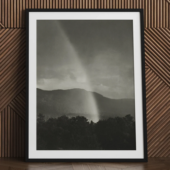 Rainbow - Alfred Stieglitz Black and White Art Print / Canvas Black-framed Black-and-white Photograph Rainbow Mountains Trees Alfred