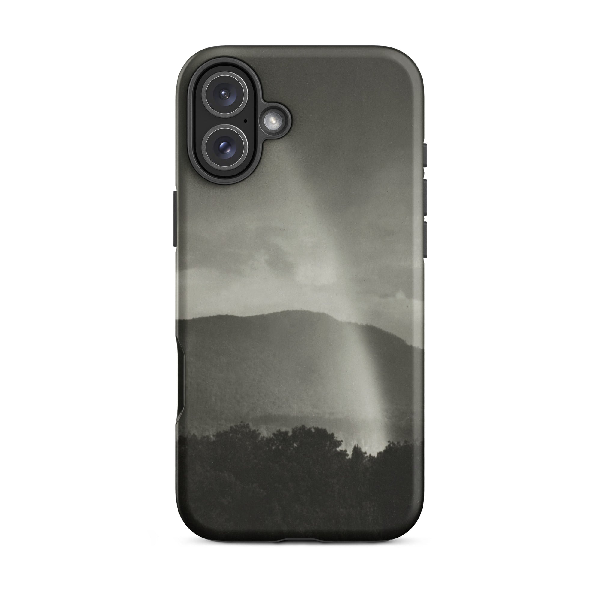 Rainbow Alfred Stieglitz Black & White Iphone Case, 16 Plus / Matte, Black Phone Case Mountain Rainbow Design