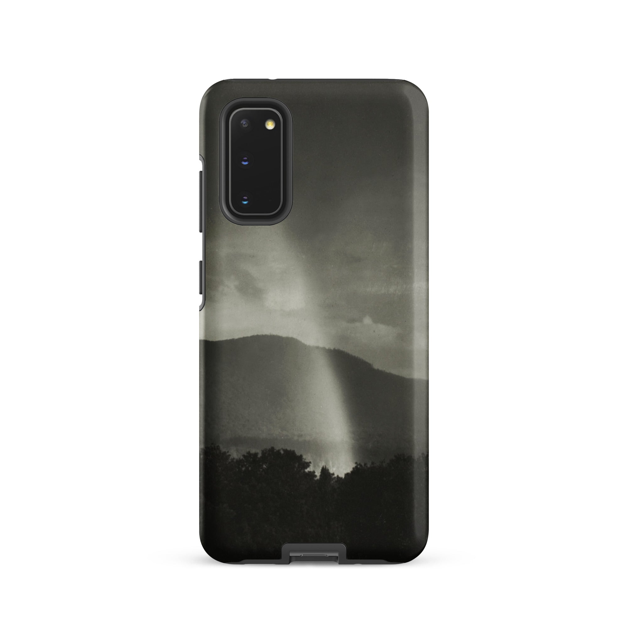 Rainbow Alfred Stieglitz Black & White Samsung Case, Galaxy S20 / Matte, Black Smartphone Case Monochrome Landscape Mountains Light Beam