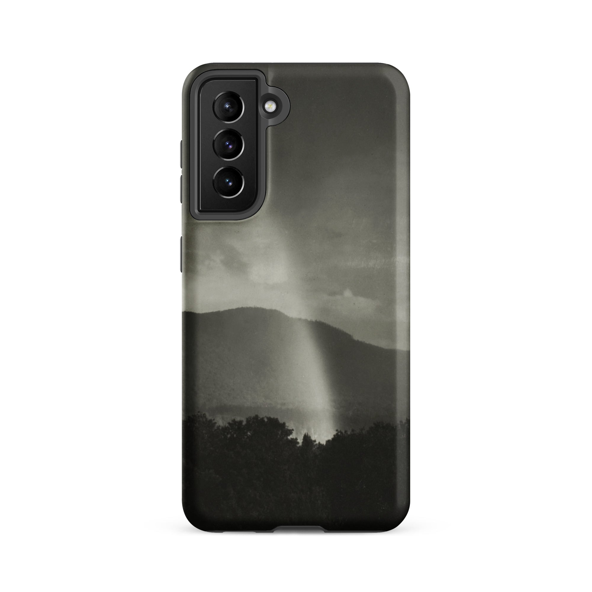 Rainbow Alfred Stieglitz Black & White Samsung Case, Galaxy S21 Fe / Matte, Smartphone Black Case Grayscale Mountain Landscape Light Ray