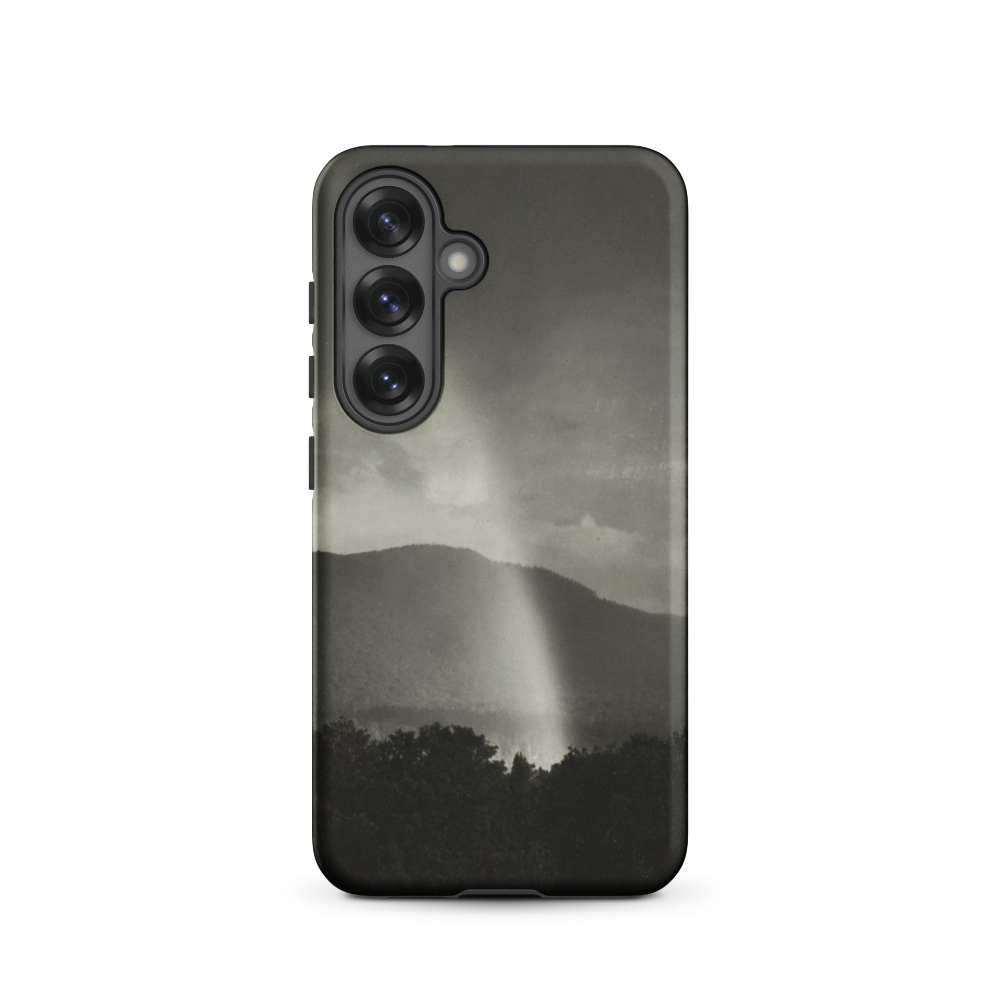 Rainbow Alfred Stieglitz Black & White Samsung Case, Galaxy S25 / Matte, Dark Phone Case Monochrome Landscape Mountains Beam Light