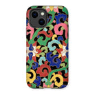 Rainbow Botanicals - Owen Jones Iphone Case, 14 / Matte, Colorful Floral Patterned Phone Case Designs Black Background