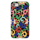 Rainbow Botanicals - Owen Jones Iphone Case, 8 / Matte, Colorful Floral Patterned Phone Case Designs Black Background