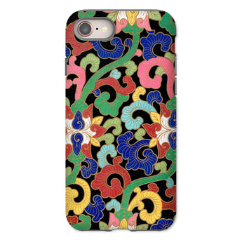 Rainbow Botanicals - Owen Jones Iphone Case, 8 / Matte, Colorful Floral Patterned Phone Case Designs Black Background