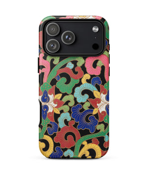 Iphone 17 Pro Max / Matte Rainbow Botanicals - Owen Jones Phone Case Chinoiserie, Vibrant Tendrils Spiral, Technicolor Jungle Birthed